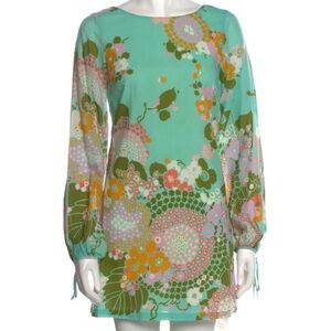 Tibi Floral Print Cotton Silk Dress - Size 4